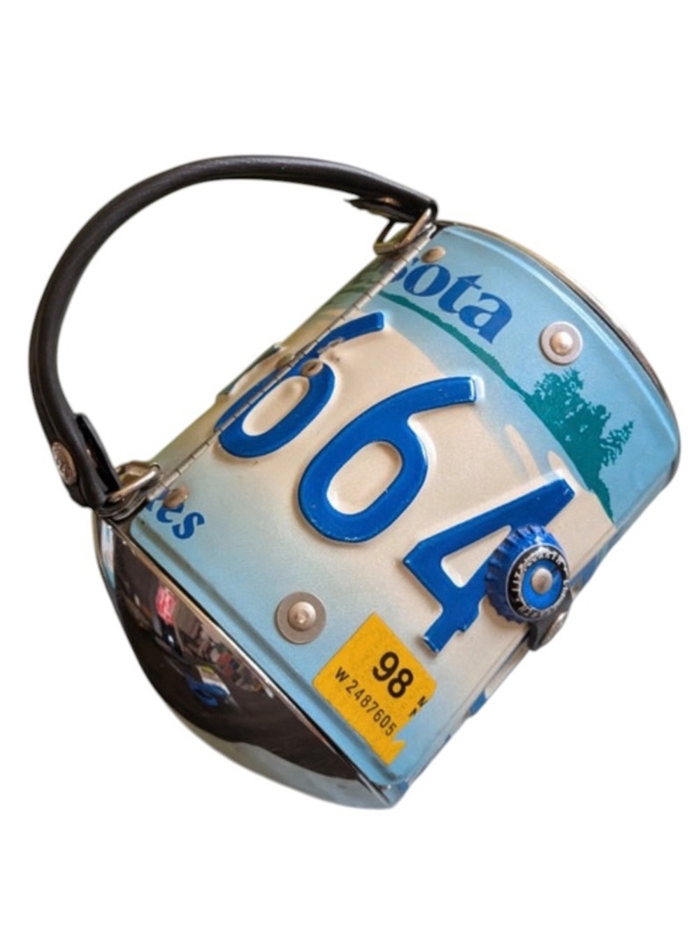 LITTLE EARTH Vintage Minnesota Recycled License Plate Purse Bag Y2K Viral RARE